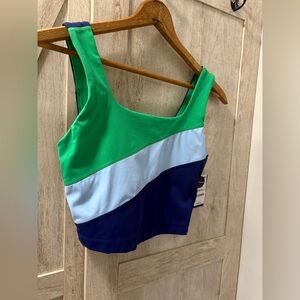 Ideology Retro Colorblock Crop Tank/Sports Bra – XS (Fits S) NWT